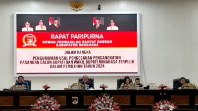 DPRD Minahasa Umumkan Pengesahan Pengangkatan Pasangan Calon Bupati dan Wakil Bupati Terpilih