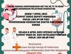 HUT ke-75, PGI Gandeng Pemkab Minahasa Gelar Bakti Kesehatan dan Operasi Katarak Gratis