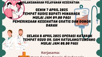 HUT ke-75, PGI Gandeng Pemkab Minahasa Gelar Bakti Kesehatan dan Operasi Katarak Gratis