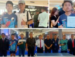 Siswa SMPN 4 Tondano Curi Perhatian di Turnamen UNSRAT, Alvino Dotulong Raih Juara II Tenis Meja