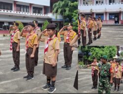 Pramuka Aquino Amurang Dilatih Kepemimpinan dan PBB oleh Babinsa