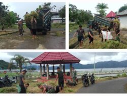 Puluhan Prajurit Kodim 1302/Minahasa Percantik Kawasan Wisata Sumaru Endo