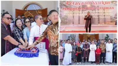 Resmikan Gereja St. Blasius, Bupati Robby Dondokambey Apresiasi Gotong Royong Umat
