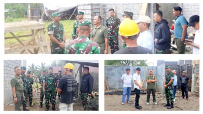 Dandim 1302 Minahasa Letkol Inf Bonaventura dampingi Irdam XIII Merdeka Brigjen TNI Esy Suharto tinjau proyek KDKMP Tomohon.